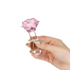 Стеклянная анальная пробка Pillow Talk Rosy Luxurious Glass Anal Plug, ⌀3,3 см, вибропуля в подарок || 