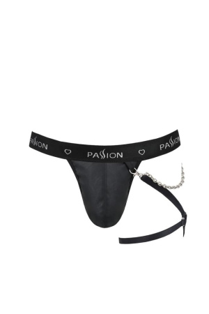 Мужские трусики танга с подвязкой Passion 058 Thong Bill XXL/XXXL Black || 