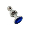 Металлическая анальная пробка Wooomy Lollypop Double Ball Metal Plug Blue M диаметр 3,1, длина 9,4 с