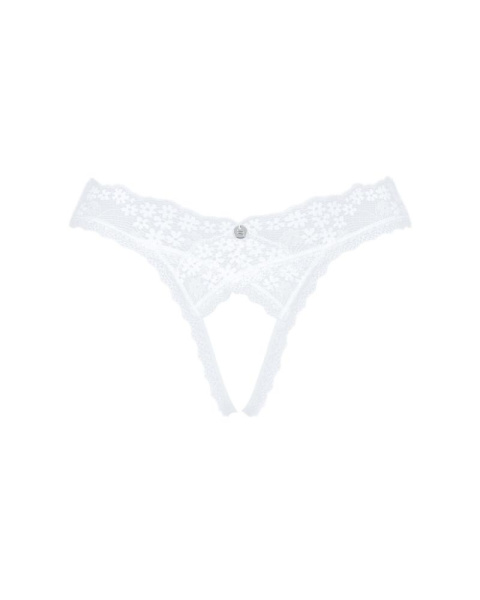 Кружевные танга Obsessive Heavenlly crotchless thong XS/S, с доступом