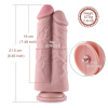 Двойной дилдо для секс-машин Hismith 8.5” Two Cocks One Hole Silicone Dildo || 