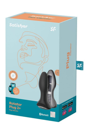 Анальная смарт вибропробка с жемчужным массажем Satisfyer Rotator Plug 2+ Black || 