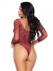 Боди Leg Avenue Crystalized fishnet bodysuit Burgundy One Size || 