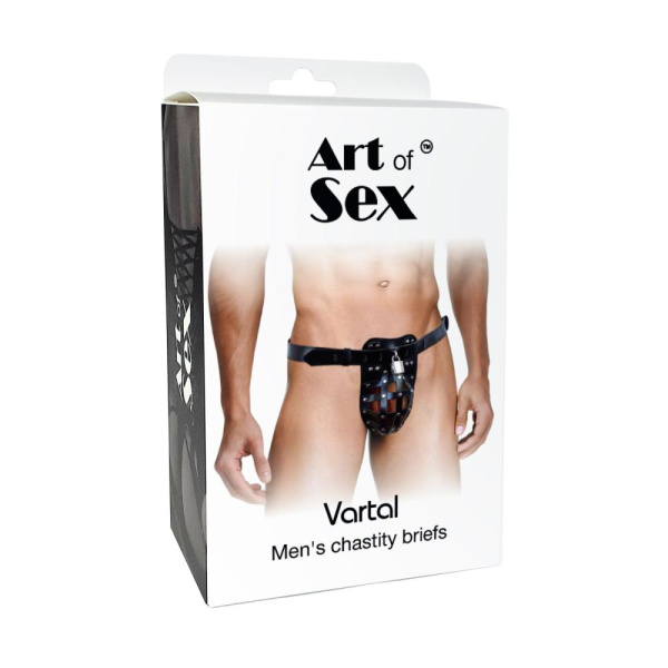Мужской пояс верности Art of Sex - Vartal, натуральная кожа