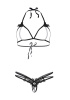 Leg Avenue Open cup bra and pearl panty OS Black || 