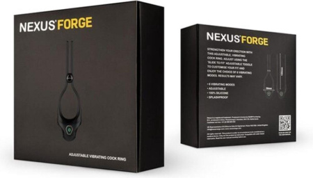 Эрекционное кольцо Nexus FORGE Vibrating Adjustable Lasso - Black || 