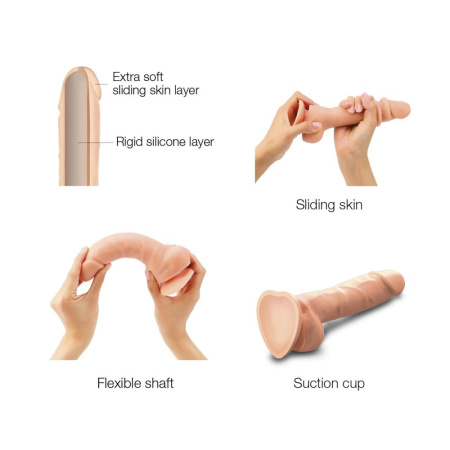 Реалистичный фаллоимитатор Strap-On-Me Sliding Skin Realistic Dildo Vanille - M, эффект подвижной ко || 