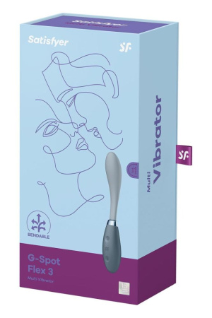 Вибратор Satisfyer G-Spot Flex 3 Grey, гибкий ствол с фиксацией положения || 