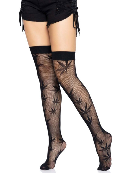 Чулки Leg Avenue 420 Net thigh highs Black