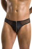 Мужские слипы на молнии Passion 042 Slip Timmy XXL/XXXL Black, экокожа, сетка