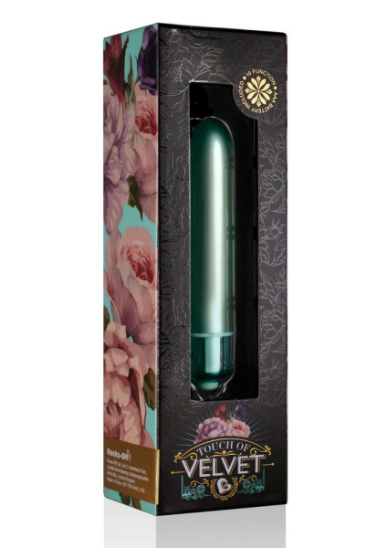 Вибропуля Rocks Off RO-90mm Touch of Velvet Aqua Lily матовая, 10 режимов работы, на батарейке