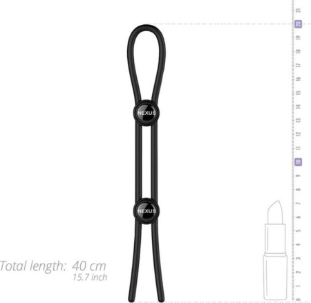 Эрекционное кольцо Nexus FORGE Double Adjustable Lasso - Black || 