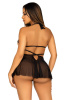 Пеньюар Leg Avenue Lace and mesh babydoll & panty Black L || 