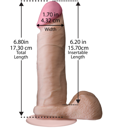 Фаллоимитатор Doc Johnson The Realistic Cock 6 inch White - ULTRASKYN, Vack-U-Lock, диаметр 4,3см || 