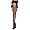 Эротические колготки TIOPEN 004 nero 1/2 (fishnet 40 den) - Passion, имитация чулок и пояса