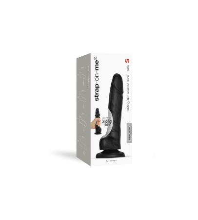 Реалистичный фаллоимитатор Strap-On-Me Sliding Skin Realistic Dildo Black - S, эффект подвижной кожи || 