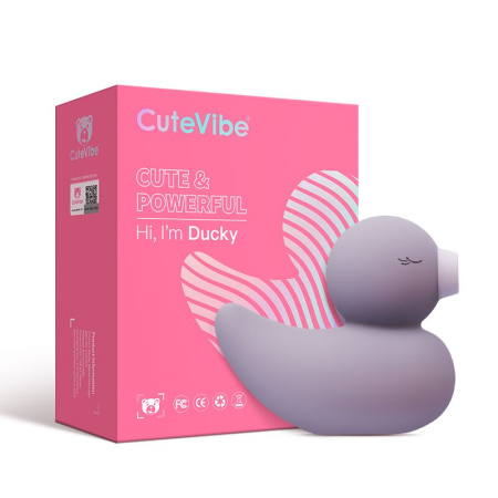 Вакуумный вибратор-уточка CuteVibe Ducky Grey || 