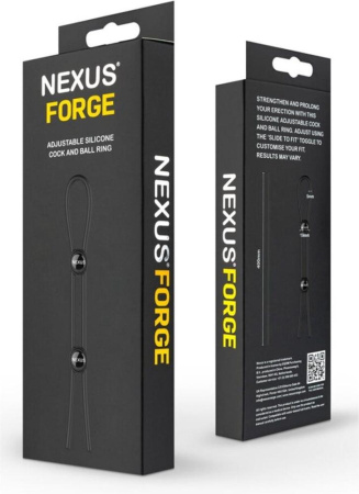 Эрекционное кольцо Nexus FORGE Double Adjustable Lasso - Black || 