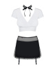 Эротический костюм секретарши Obsessive Secretary suit 5pcs black L/XL, черно-белый, топ, юбка, стри || 