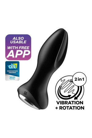 Анальная смарт вибропробка с жемчужным массажем Satisfyer Rotator Plug 2+ Black || 