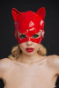 Эротическая лакированная маска D&A Кошечка, красная || 