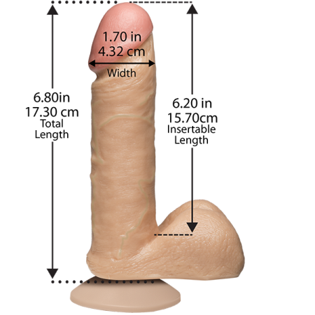 Фаллоимитатор Doc Johnson The Realistic Cock 6 inch White - PVC, Vack-U-Lock, диаметр 4,3см || 