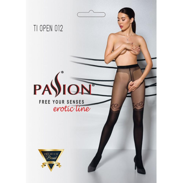 Колготки с открытым доступом, двойная плотность TIOPEN 012 black 5 (20/40 den) — Passion