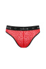 Мужские полупрозрачные трусы Passion 031 Slip Mike XXL/XXXL Red, под леопард || 