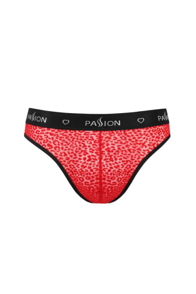 Мужские полупрозрачные трусы Passion 031 Slip Mike XXL/XXXL Red, под леопард