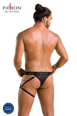 Мужские трусики танга с подвязкой Passion 058 Thong Bill XXL/XXXL Black || 