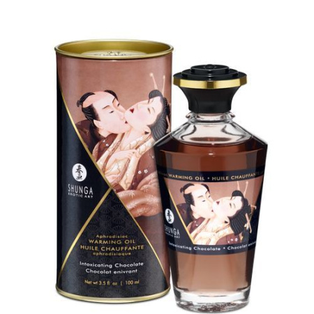 Разогревающее масло Shunga Aphrodisiac Warming Oil – Intoxicating Chocolate (100 мл) без сахара