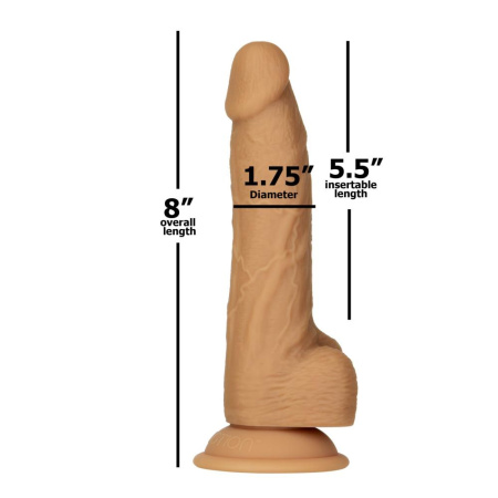 Фаллоимитатор ADDICTION Dual Density Silicone Dildo Caramel 8″, присоска, диаметр 4,3 см, вибропуля || 