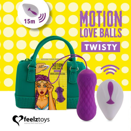 Вагинальные шарики с массажем и вибрацией FeelzToys Motion Love Balls Twisty с пультом ДУ, 7 режимов