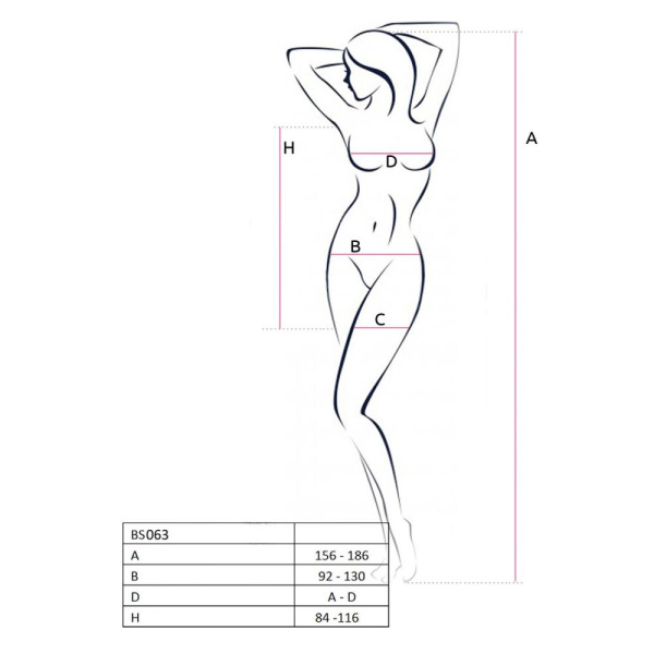 Сетчатое платье Passion BS063 One Size, White, бодистокинг, халтер, кружевной узор