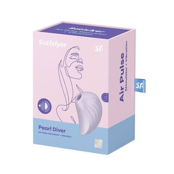 Вакуумный клиторальный стимулятор с вибрацией Satisfyer Pearl Diver Violet
