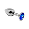 Металлическая анальная пробка с кристаллом Alive Mini Metal Butt Plug Blue M