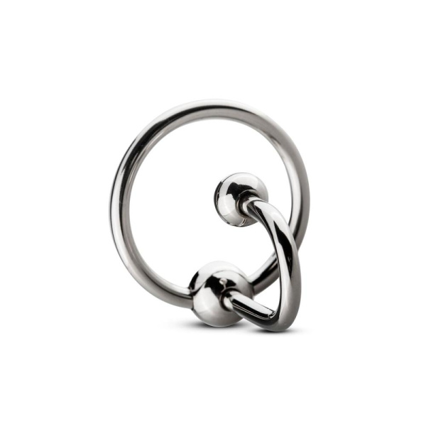 Уретральная вставка с кольцом Sinner Gear Unbendable — Sperm Stopper Solid, диаметр кольца 2,6 см