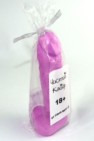 Крафтовое мыло-член с присоской Чистый Кайф Violet size M, натуральное
