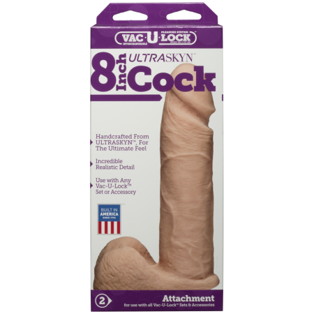 Фаллоимитатор Doc Johnson Vac-U-Lock - 8 Inch ULTRASKYN Cock White, диаметр 5,1см || 