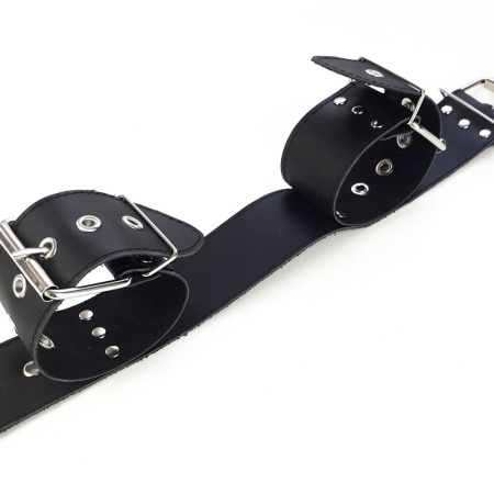 Ошейник с наручниками из натуральной кожи Art of Sex - Bondage Collar with Handcuffs || 