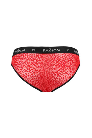 Мужские полупрозрачные трусы Passion 031 Slip Mike XXL/XXXL Red, под леопард || 