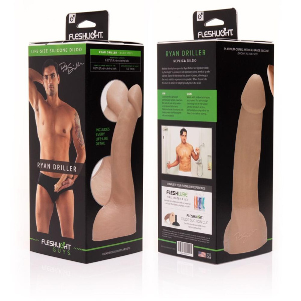 Фаллоимитатор Fleshlight Guys: Ryan Driller Dildo, по слепку пениса