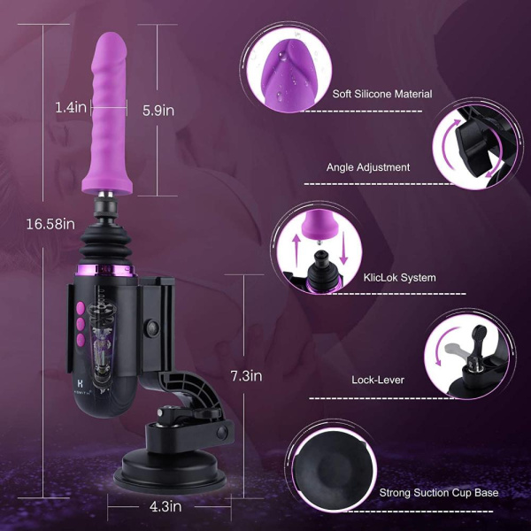 Мини секс-машина Hismith Mini Capsule Sex-Machine with Strong Suction Cup, мощная, перезаряжаемая