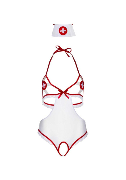 Костюм медсестры Leg Avenue Naughty Nurse, one size, боди и шапочка