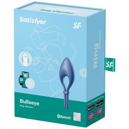 Эрекционное смарт-виброкольцо лассо с регулировкой размера Satisfyer Bullseye Blue || 