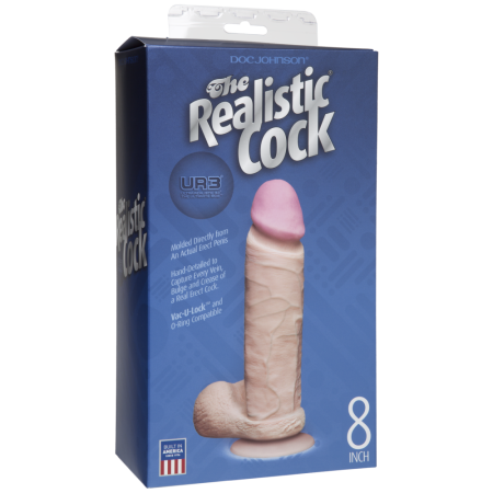 Фаллоимитатор Doc Johnson The Realistic Cock 8 inch White - ULTRASKYN, Vack-U-Lock, диаметр 5,1см || 