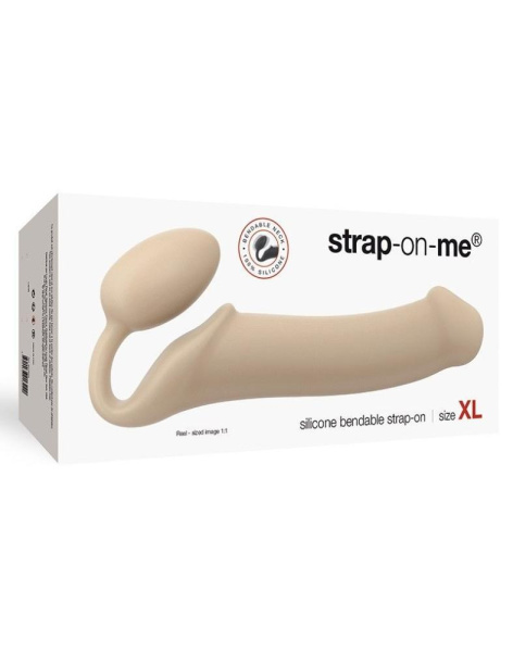 Безремневой страпон Strap-On-Me Flesh XL, полностью регулируемый, диаметр 4,5см