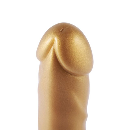 Золотой фаллоимитатор Hismith 6.8″ Golden Silicone Dildo, система KlicLok || 