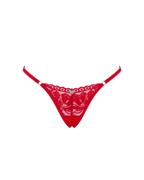 Кружевные стринги Obsessive Lacelove thong M/L Red, низкая посадка