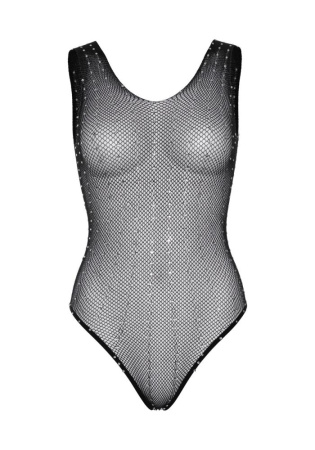 Leg Avenue Rhinestone fishnet bodysuit OS Black || 